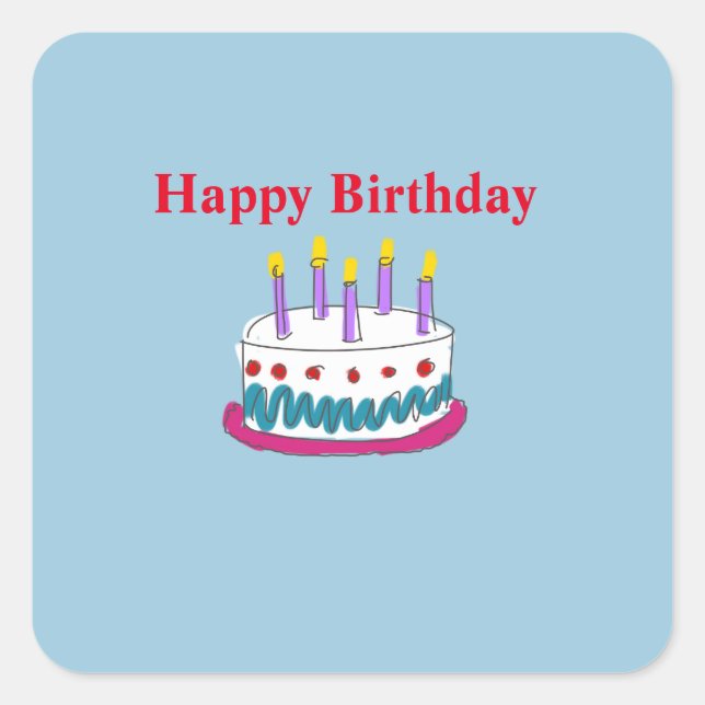PEGATINA CUADRADA FELIZ CUMPLEAÑOS (Anverso)