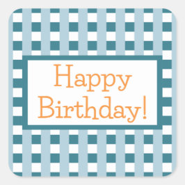 Pegatina Cuadrada Feliz cumpleaños