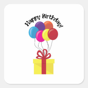 Pegatina Cuadrada ¡Feliz cumpleaños!