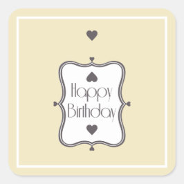 Pegatina Cuadrada Feliz cumpleaños