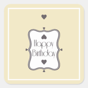 Pegatina Cuadrada Feliz cumpleaños