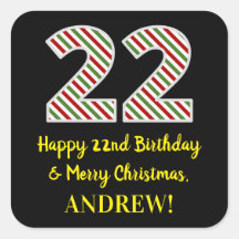 Feliz cumpleaños 22 y Feliz Navidad, nombre person