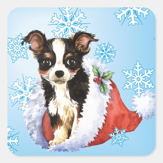 Pegatina Cuadrada Feliz cumpleaños a Chihuahua (Anverso)