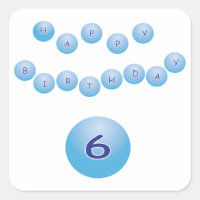 Feliz cumpleaños azul para la edad 6 del muchacho