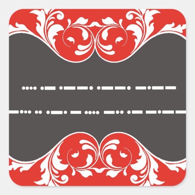 Pegatina Cuadrada Feliz cumpleaños en el código Morse 2 (Anverso)