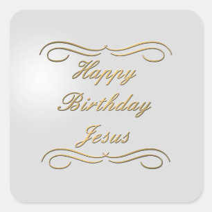 Pegatina Cuadrada Feliz cumpleaños, Jesús