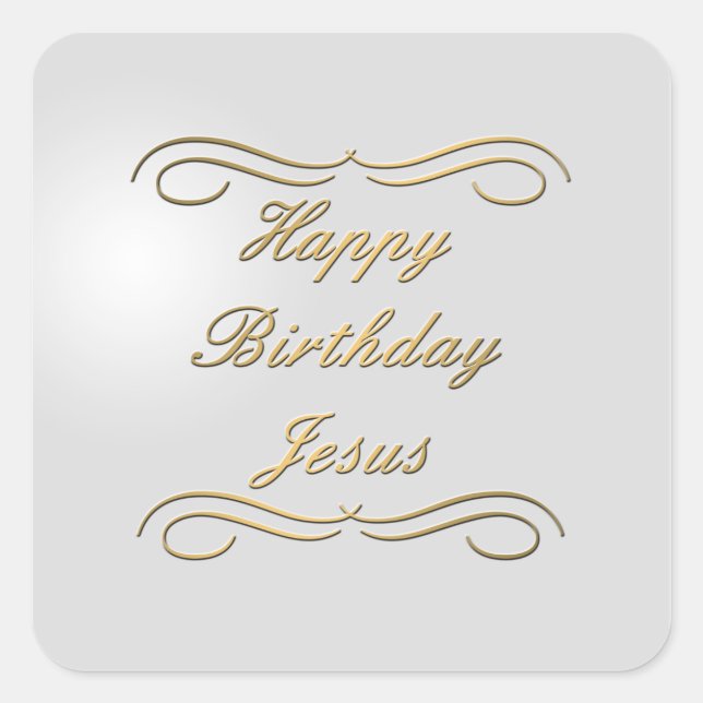 Pegatina Cuadrada Feliz cumpleaños, Jesús (Anverso)