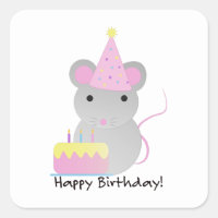 Feliz cumpleaños, lindo Fiesta Mouse