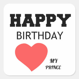 PEGATINA CUADRADA FELIZ CUMPLEAÑOS MI PRÍNCIPE