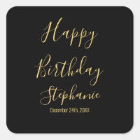 Feliz Cumpleaños Nombre Personalizado Amarillo Dor