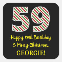 Feliz cumpleaños número 59 y Feliz Navidad, nombre