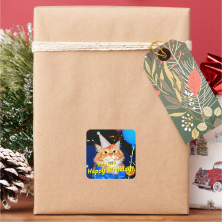 Pegatina Cuadrada Feliz cumpleaños para ti