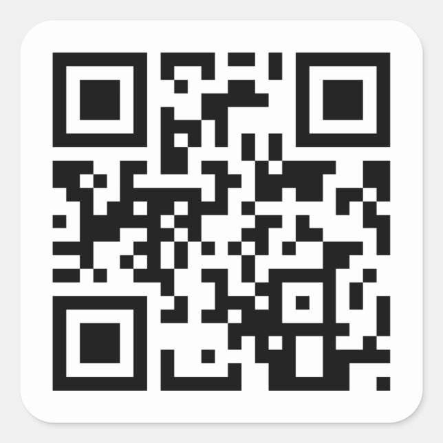 Pegatina Cuadrada Feliz Cumpleaños Para Tu Código QR (Anverso)