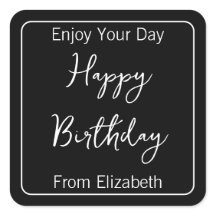 Feliz cumpleaños y remitentes nombran negro y blan