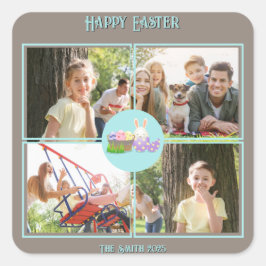 Pegatina Cuadrada Feliz deseo de Pascua