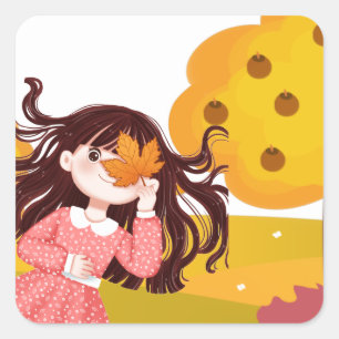 Pegatina Cuadrada Feliz Día de Acción de Gracias