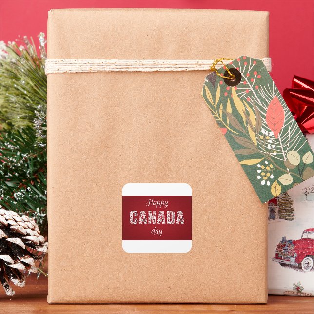 Pegatina Cuadrada Feliz Día de Canadá (Subido por el creador)