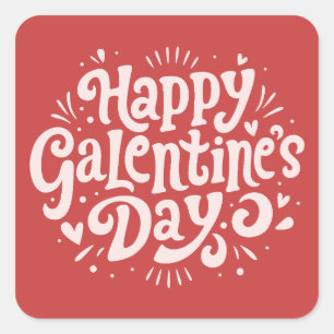 Pegatina Cuadrada Feliz Día de Galentine