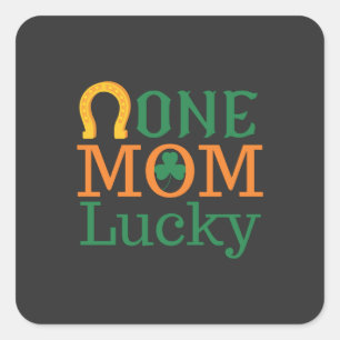 Pegatina Cuadrada Feliz Día De La Madre Con Amor Y Flores Coloridas