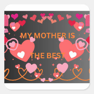 PEGATINA CUADRADA FELIZ DÍA DE LAS MADRES