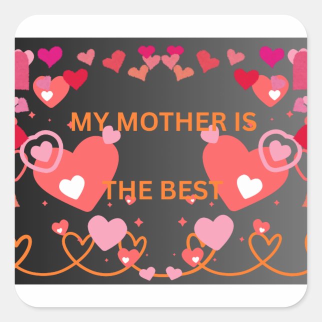 PEGATINA CUADRADA FELIZ DÍA DE LAS MADRES  (Anverso)