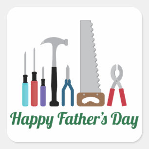 Pegatina Cuadrada Feliz Día de los Padres