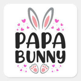 Pegatina Cuadrada Feliz Día de Pascua - Chicas