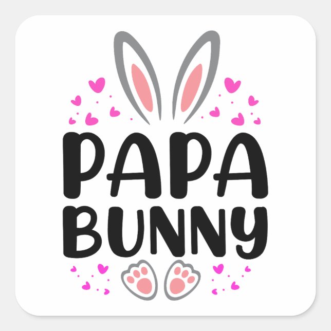 Pegatina Cuadrada Feliz Día de Pascua - Chicas (Anverso)