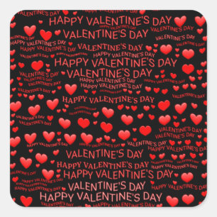 Pegatina Cuadrada Feliz Día de San Valentín