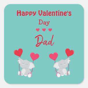 Pegatina Cuadrada Feliz Día de San Valentín