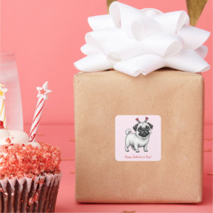 Pegatina Cuadrada ¡Feliz Día de San Valentín!