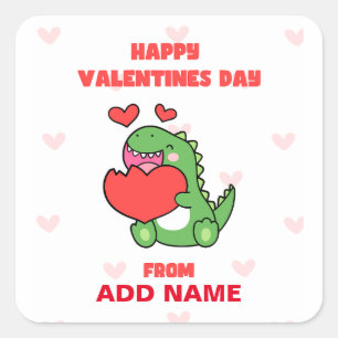 Pegatina Cuadrada Feliz Día de San Valentín