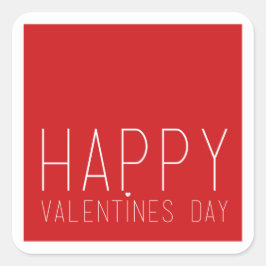 Pegatina Cuadrada Feliz Día de San Valentín
