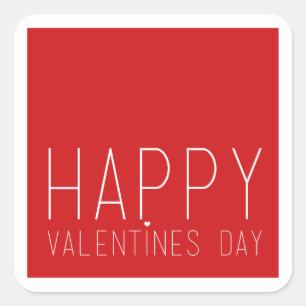 Pegatina Cuadrada Feliz Día de San Valentín