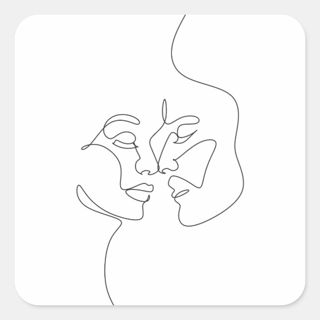 Pegatina Cuadrada Feliz Día de San Valentín 2023 - Amor a las imágen (Anverso)