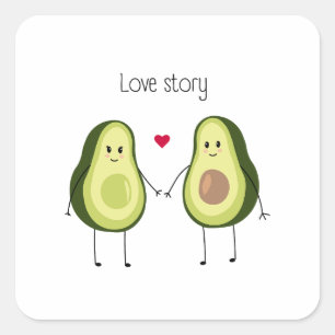 Pegatina Cuadrada Feliz Día de San Valentín 2023 gracioso tema de im