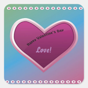Pegatina Cuadrada Feliz día de San Valentín Sticker
