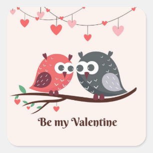 Pegatina Cuadrada Feliz Día de San Valentín Sticker