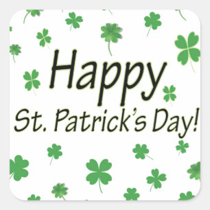 Pegatina Cuadrada Feliz Día de Santo Patrocinador