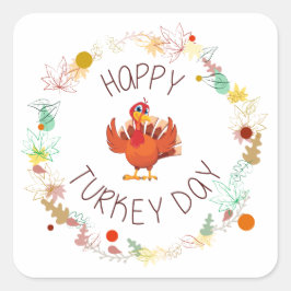 Pegatina Cuadrada Feliz día de Turquía y Turquía