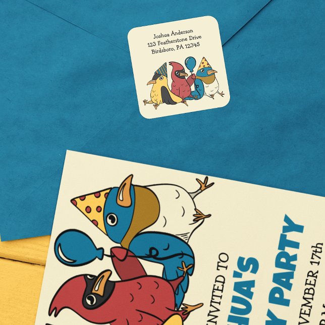 Pegatina Cuadrada Feliz Día del Ave Personalizado Aves Dirección de  (Subido por el creador)