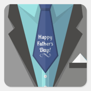Pegatina Cuadrada Feliz Día del Padre