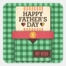 Pegatina Cuadrada Feliz Día del Padre