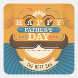 Pegatina Cuadrada Feliz Día del Padre