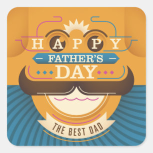 Pegatina Cuadrada Feliz Día del Padre