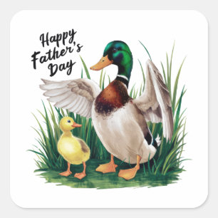 Pegatina Cuadrada Feliz Día del Padre