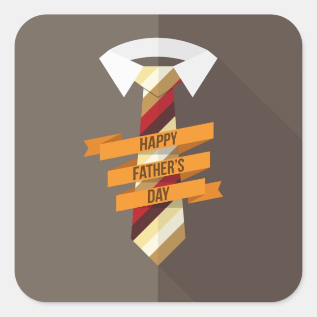 Pegatina Cuadrada Feliz Día del Padre (Anverso)