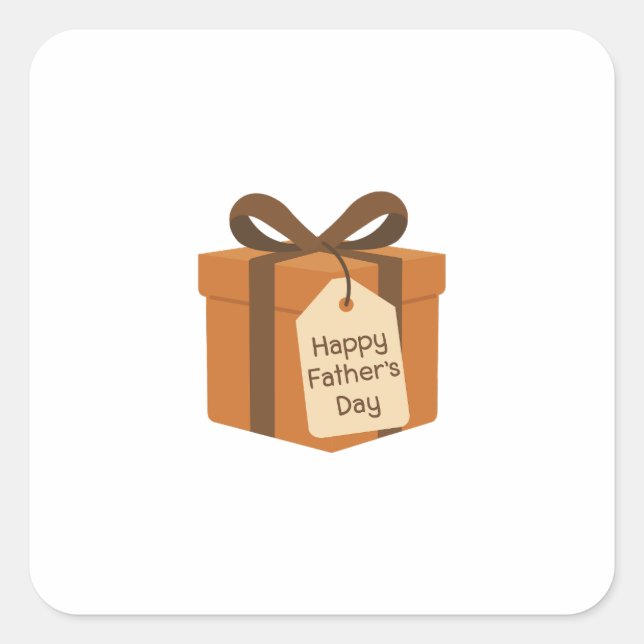 Pegatina Cuadrada Feliz Día del Padre (Anverso)
