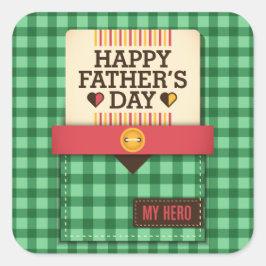 Pegatina Cuadrada Feliz Día del Padre