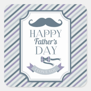 Pegatina Cuadrada Feliz Día del Padre